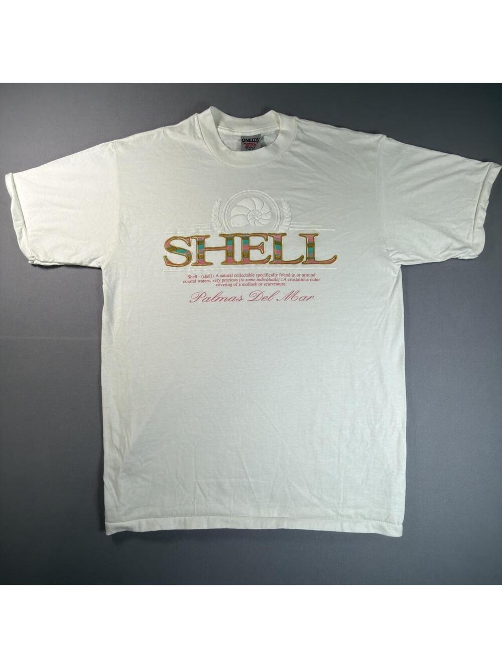 VTG Oneita Power-T Shell Palmas Del Mar Beach Souvenir T Shirt Mens XL 90s